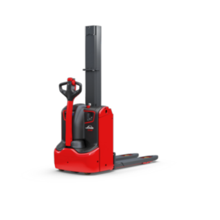 Ideální pro přepravu na krátké vzdálenosti: Ručně vedený dvoupatrový nakladač D08 M od společnosti Linde vyniká při dvoupatrové přepravě, stohování i manévrování ve stísněných prostorech.