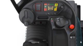Multifunkční joystick od společnosti Linde Material Handling ve vnitřním prostoru vozíku