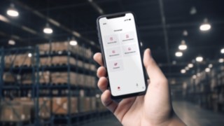 Zobrazení systému Linde Warehouse Manager na chytrém telefonu