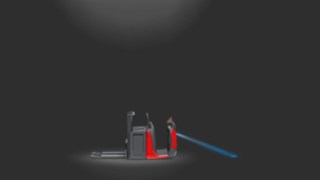 Linde BlueSpot při použití u vychystávacího zařízení. Linde BlueSpot při použití u vychystávacího zařízení.