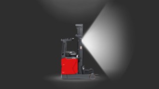 Vysokozdvižný vozík s výsuvným sloupem od společnosti Linde Material Handling vybavený řešením Linde VertiLight. Vysokozdvižný vozík s výsuvným sloupem od společnosti Linde Material Handling vybavený řešením Linde VertiLight.