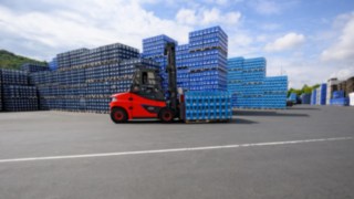 Linde E80 v provozu ve společnosti Gerolsteiner